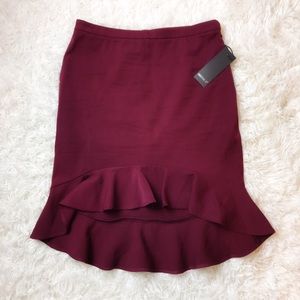 High Low Ruffle Pencil Skirt